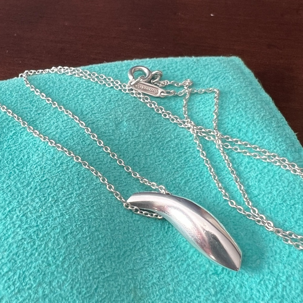 Tiffany Silver Gehry Fish Necklace
